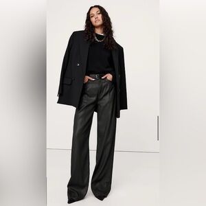 Banana Republic Black Coated Denim Pintuck Jean